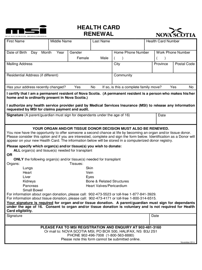 2022 Health Card Renewal Form Fillable Printable PDF Forms Handypdf