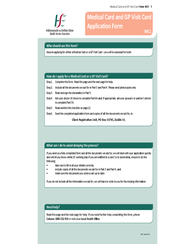 2022 Medical Card Application Form Fillable Printable PDF Forms 