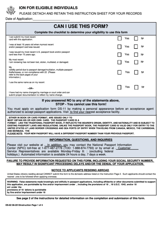 82 PASSPORT RENEWAL FORM DS 82 PassportRenewal