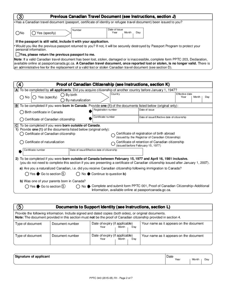 Adult Abroad General Passport Application Canada Free Download