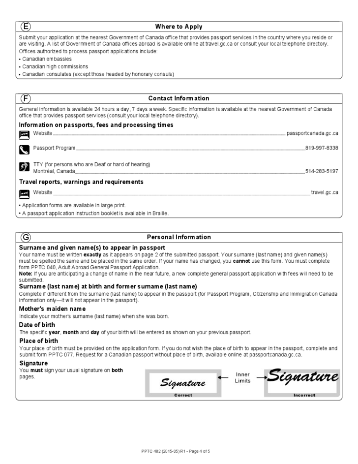 Adult Abroad Passport Renewal Application For Eligible Canadians Free 