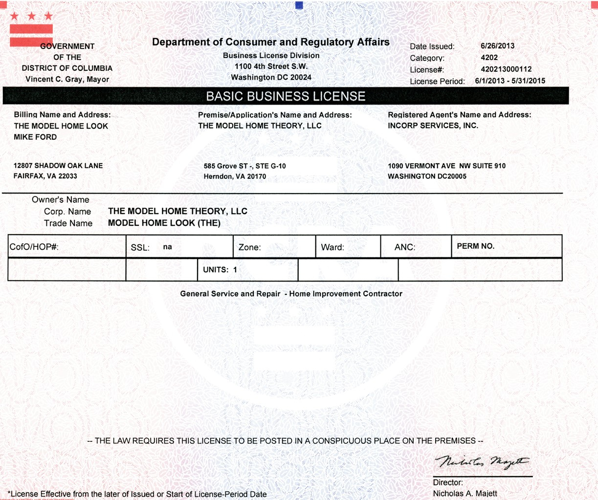 Basic Business License Renewal Application Dc Santos Czerwinski s