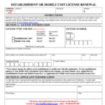 CA Establishment Or Mobile Unit License Renewal 2015 Fill And Sign