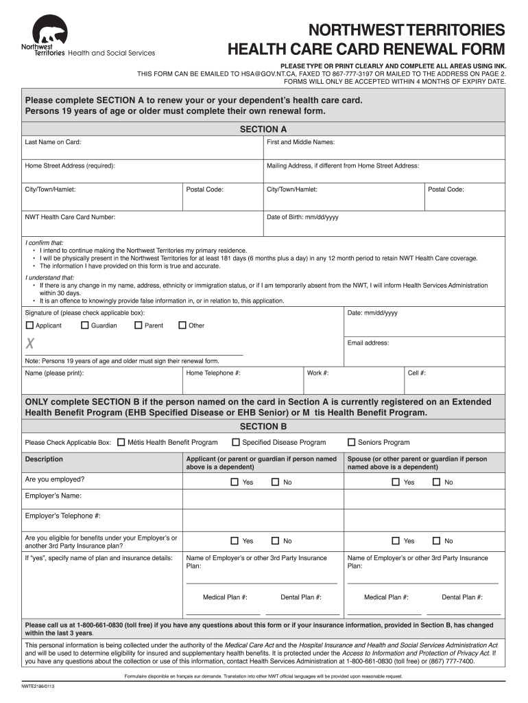 Change Health Card Fill Online Printable Fillable Blank PDFfiller