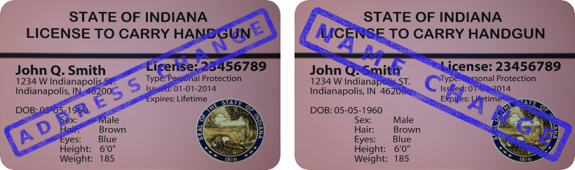 Change Of Address Label For License