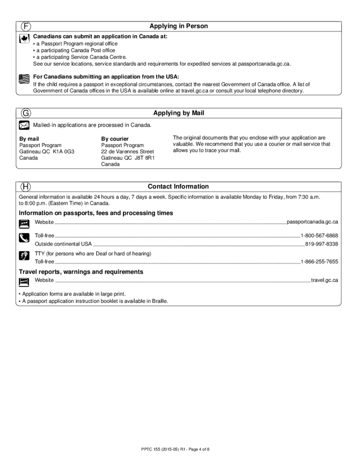 Child Passport Form Canada Free Download