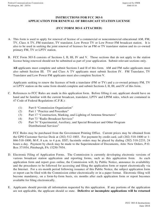 FCC Form 303 S Download Fillable PDF Or Fill Online Application For 