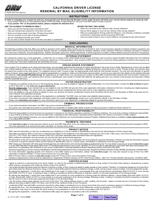 Form DL410 FO Download Fillable PDF Or Fill Online California Driver 