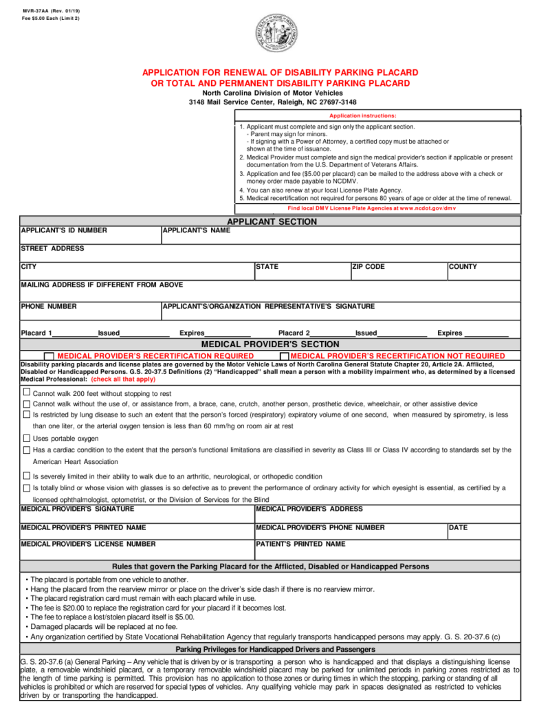 Form MVR 37AA Download Fillable PDF Or Fill Online Application For 