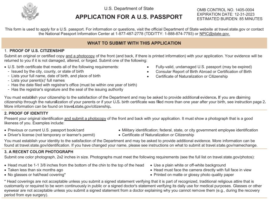 Form To Renew US Passport Docs Forms