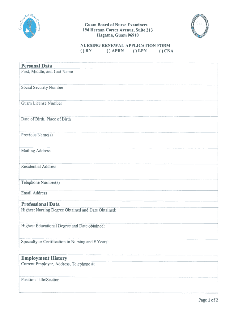 Guam Renewal Application Fill Online Printable Fillable Blank