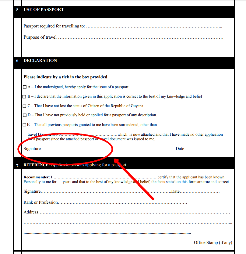 Guyana Passport Renewal Forms Printable Instructions For Applications 