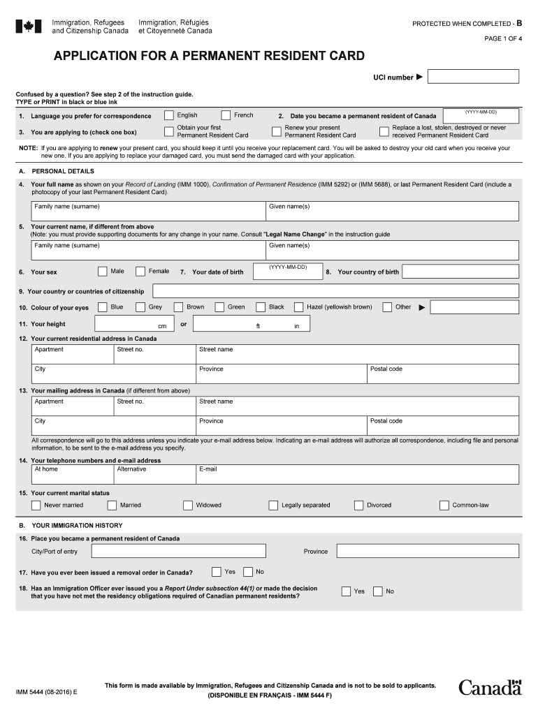 Imm 5444 Form Download Fill Out And Sign Printable PDF Template SignNow