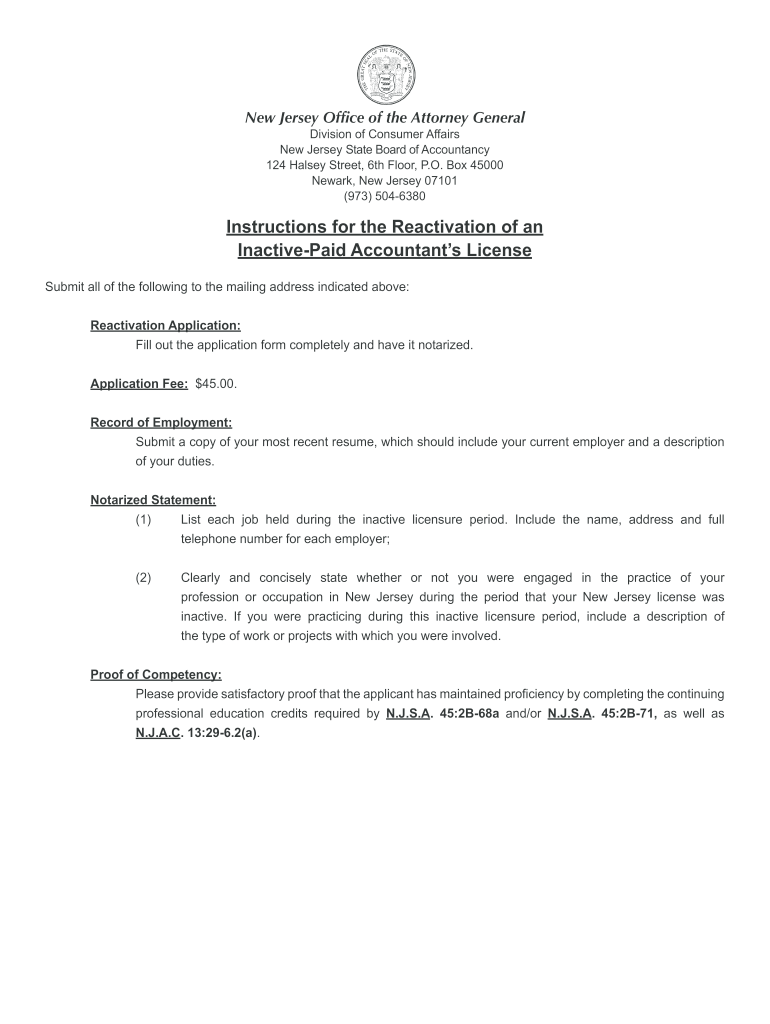 Nj Cpa License Renewal Fill Out Sign Online DocHub