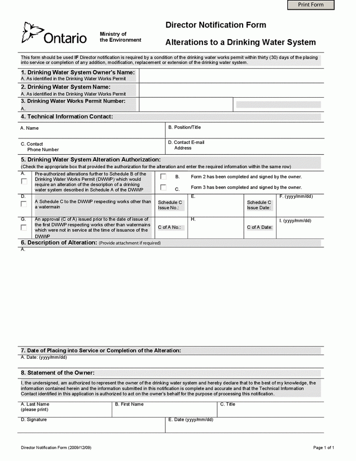 Ontario Card Application