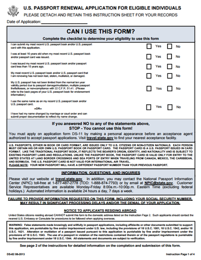 Passport Renewal DS 82 2013 2016 Edit Forms Online PDFFormPro