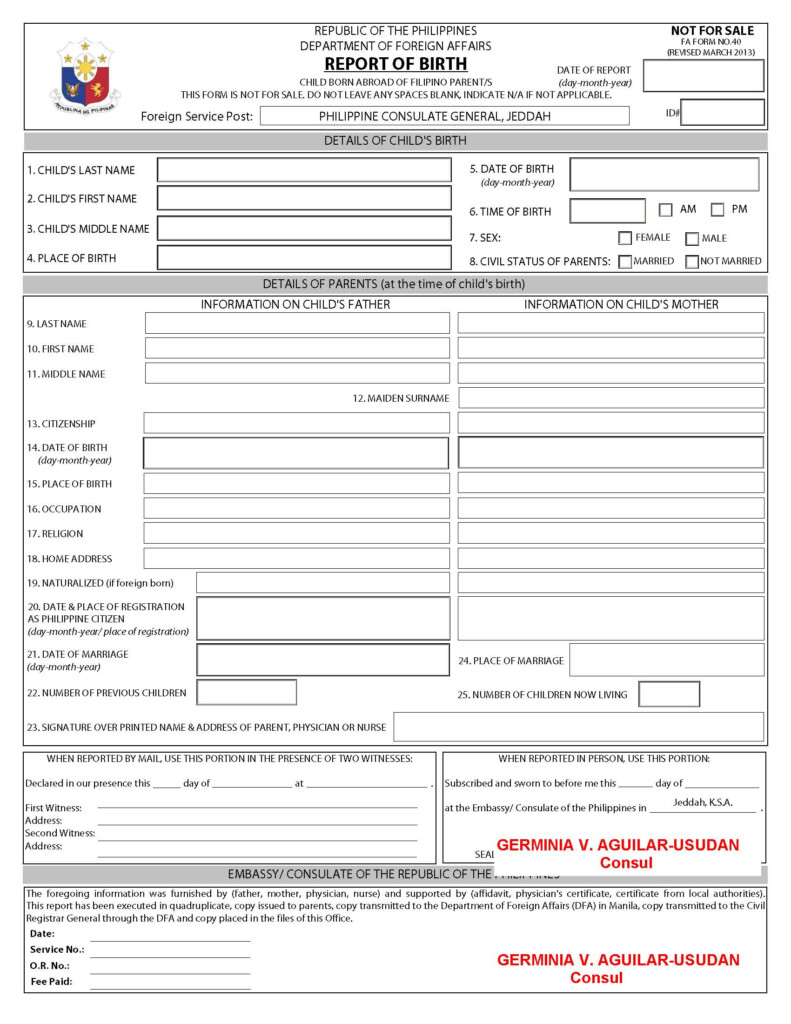 Passport Renewal Form Jeddah Printable Form 2022