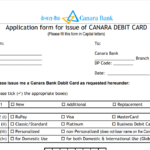 PDF Canara Bank ATM Card Application Form PDF