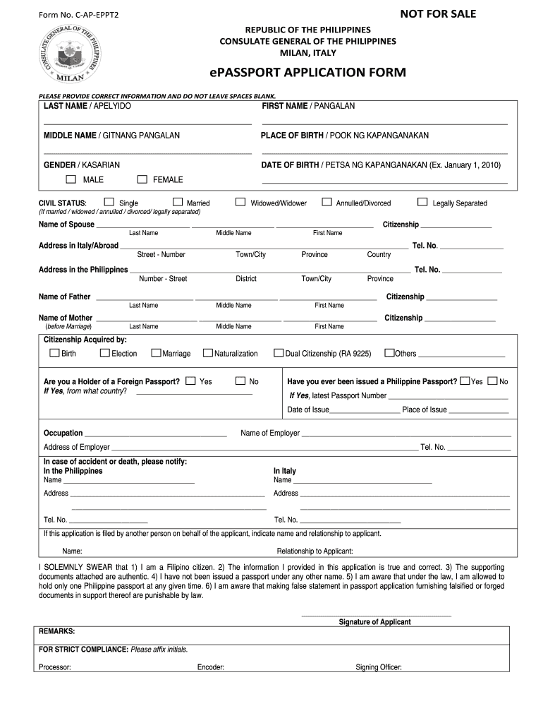 Philippine Passport Renewal Application Form