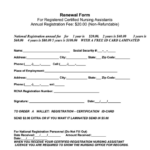 Renewal Form For Registered Certified Nursing Assistants Printable Pdf