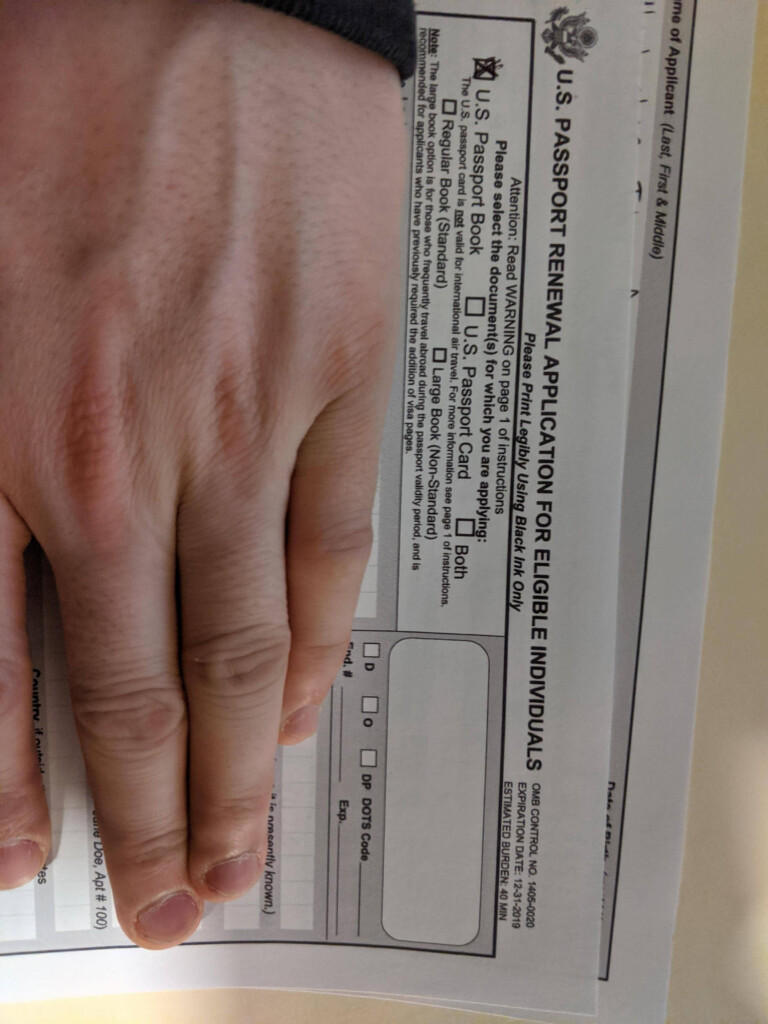 What Do I Fill In This Box For A Passport Renewal Form DS 82 