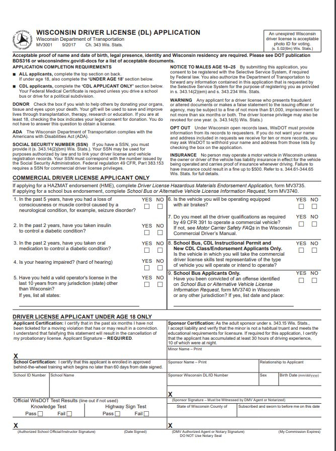 Wisconsin Driver License Application In 2020 Drivers License 