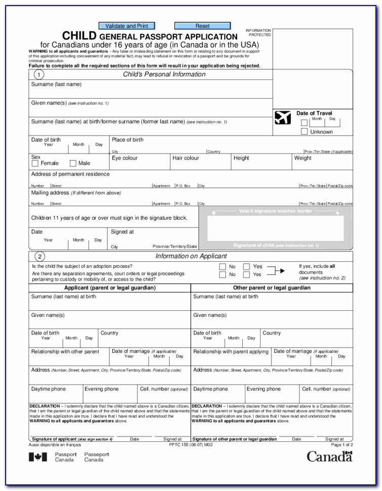 Word Document Canadian Passport Application