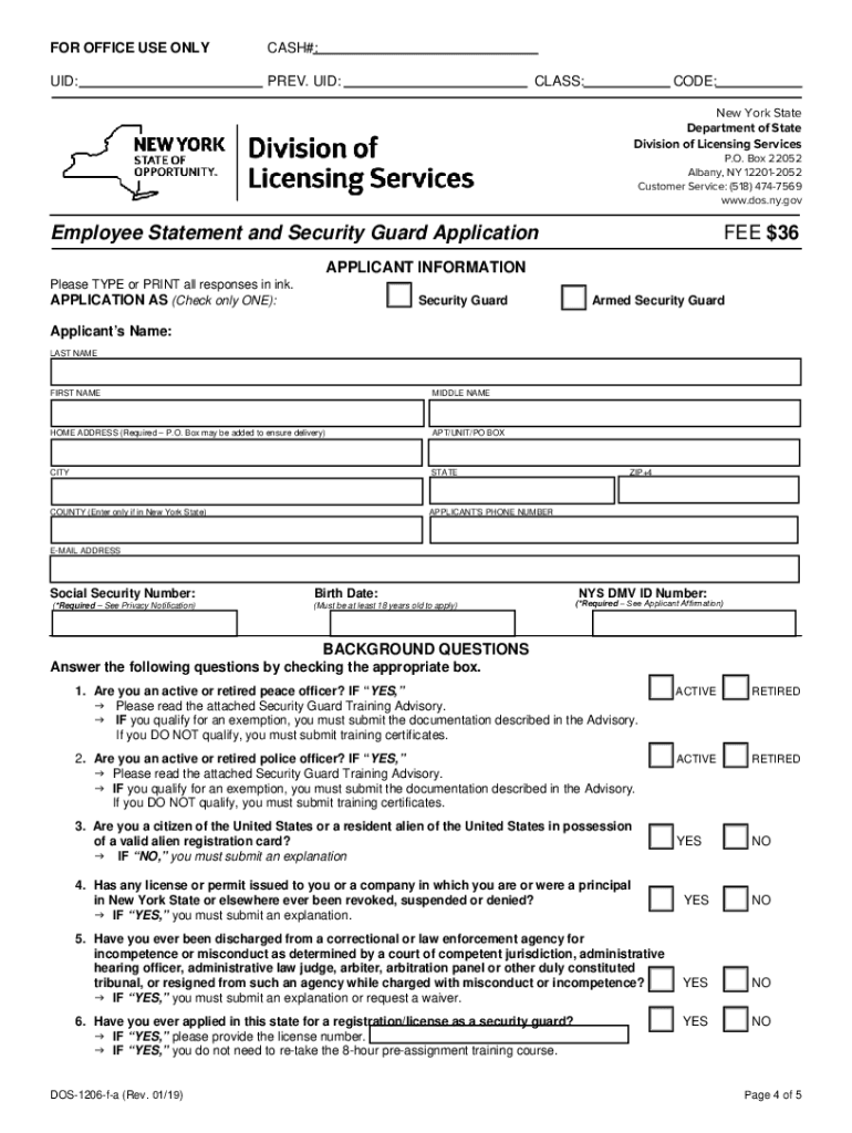 2019 Form NY DOS 1206 f a Fill Online Printable Fillable Blank