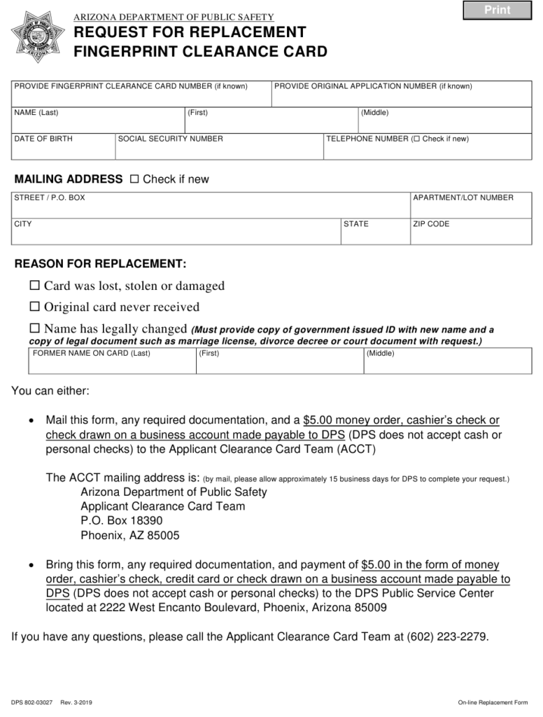 Arizona Fingerprint Card Https Www Educationalservicesinc Com Sites 