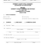 Business License Gwinnett County Fill And Sign Printable Template