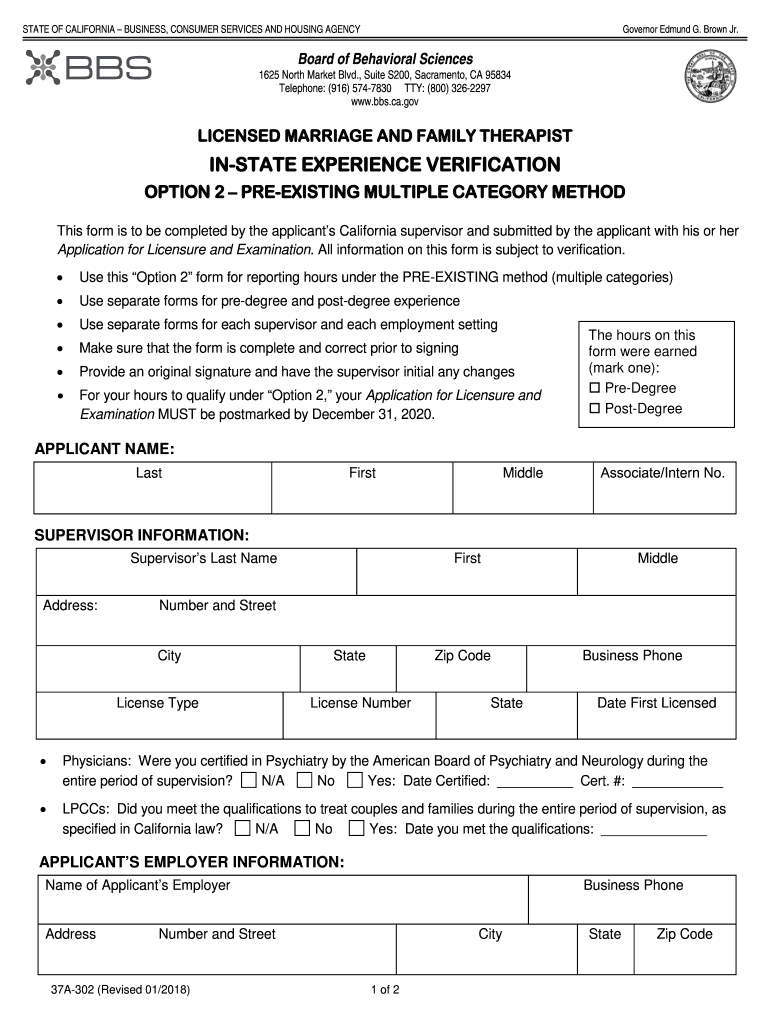 CA BBS 37A 302 2018 Fill And Sign Printable Template Online US 