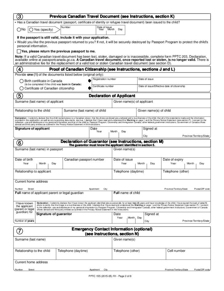 Child Passport Form Canada Free Download