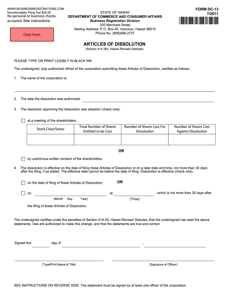 Dcca Form Dc 13 Fill Online Printable Fillable Blank PdfFiller