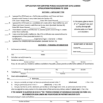 Fillable Application For Certified Public Accountant Cpa License