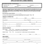 Fillable Application For License Renewal Form Printable Free Nude