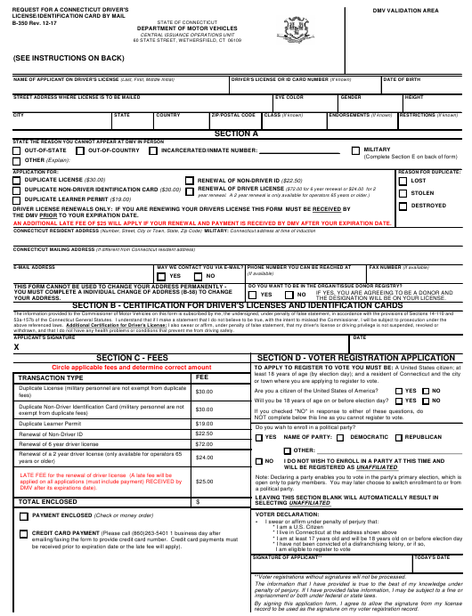 Form B 350 Download Fillable PDF Or Fill Online Request For A 