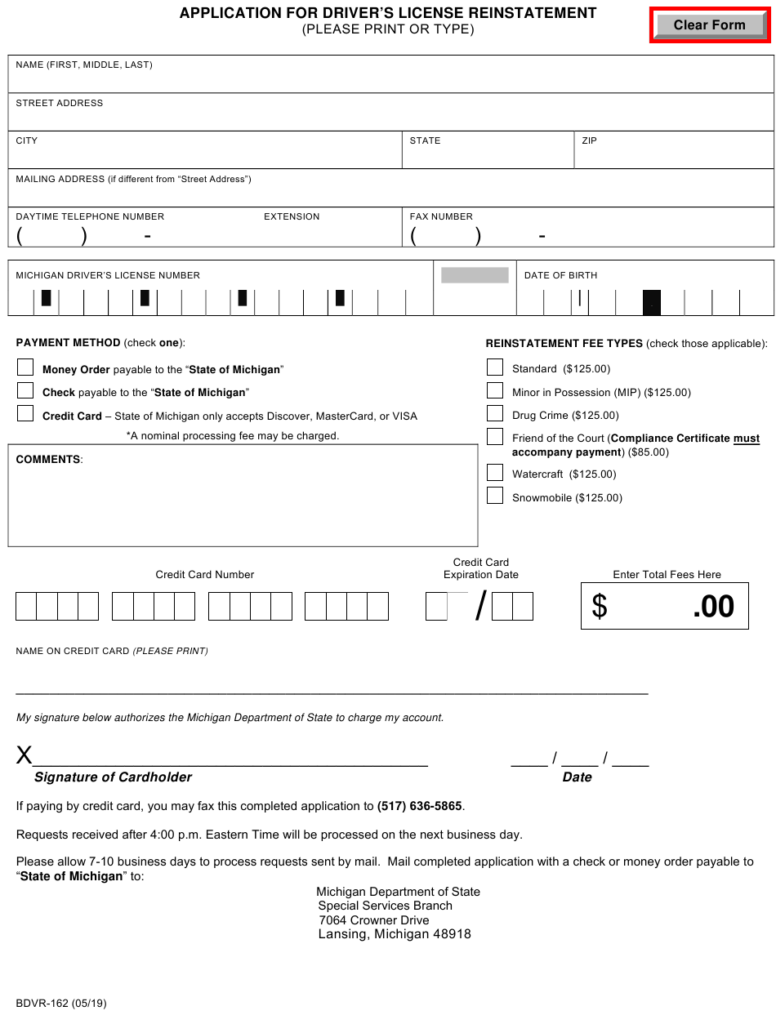 Form BDVR 162 Download Fillable PDF Or Fill Online Application For 