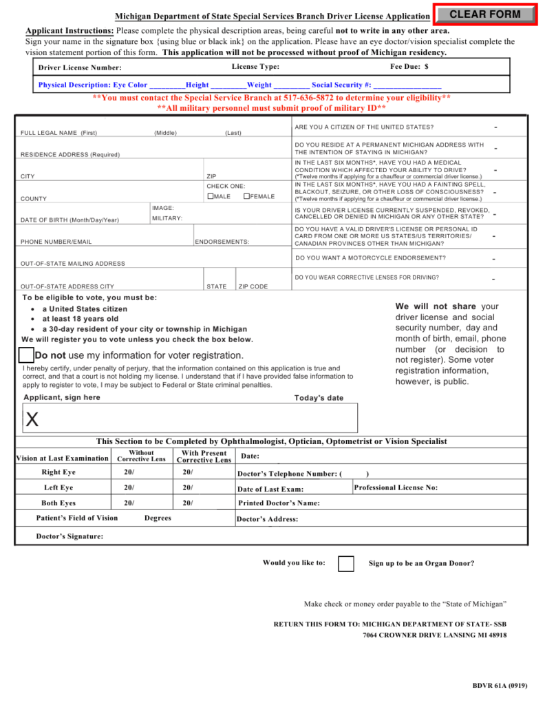 Form BDVR61A Download Fillable PDF Or Fill Online Special Services 