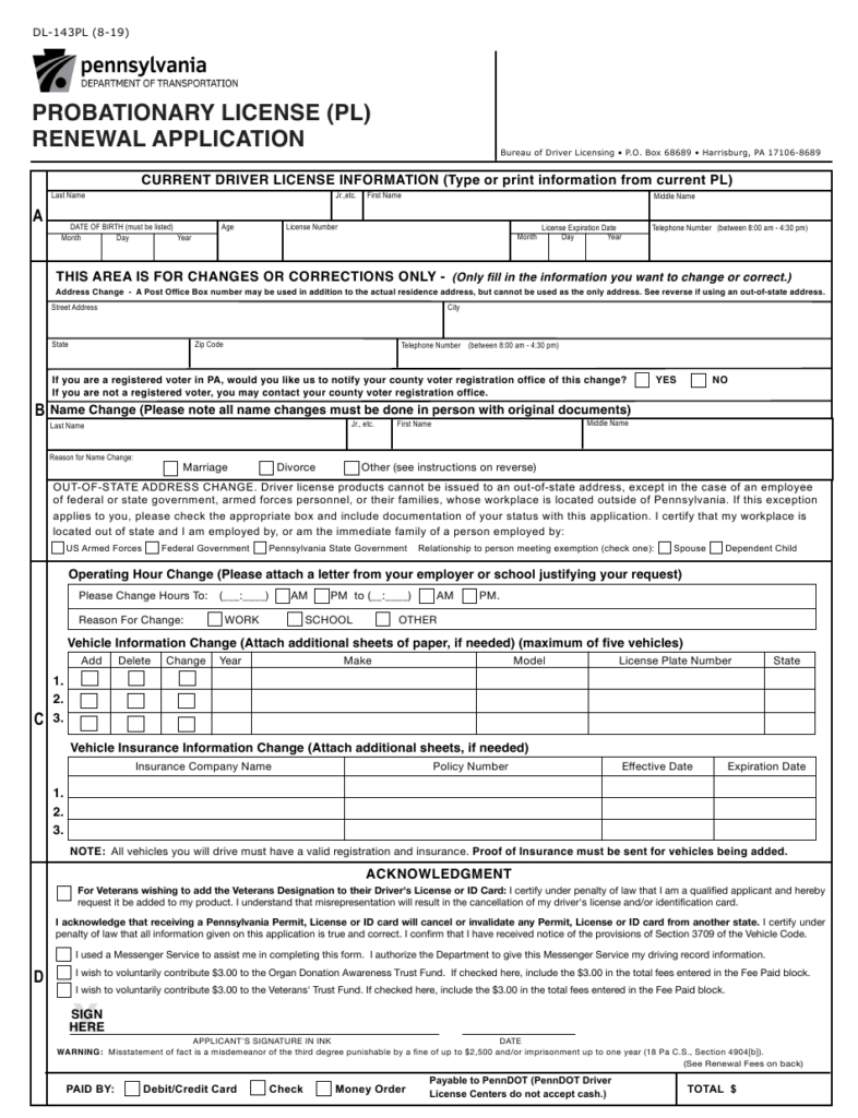 Form DL 143PL Download Fillable PDF Or Fill Online Probationary License 