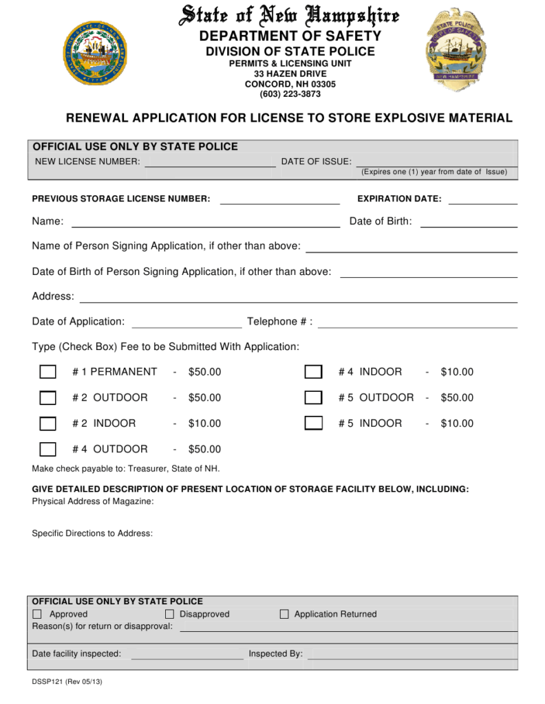 Form DSSP121 Download Fillable PDF Or Fill Online Renewal Application 