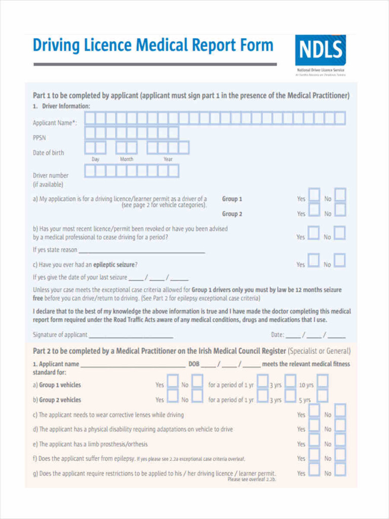 FREE 6 Sample Medical Report Forms In MS Word PDF