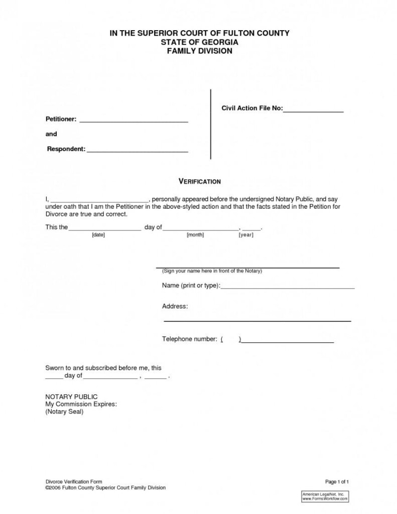 Free Printable Uncontested Divorce Forms Georgia Free Printable 