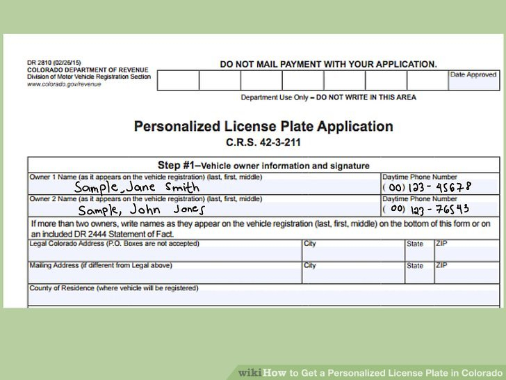 How To Get A Personalized License Plate In Colorado 14 Steps