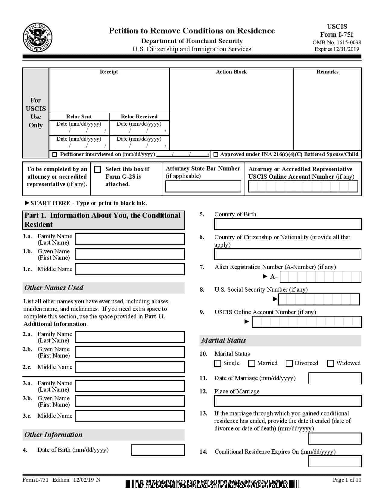 How To Remove Conditions On Green Card I 751 Form