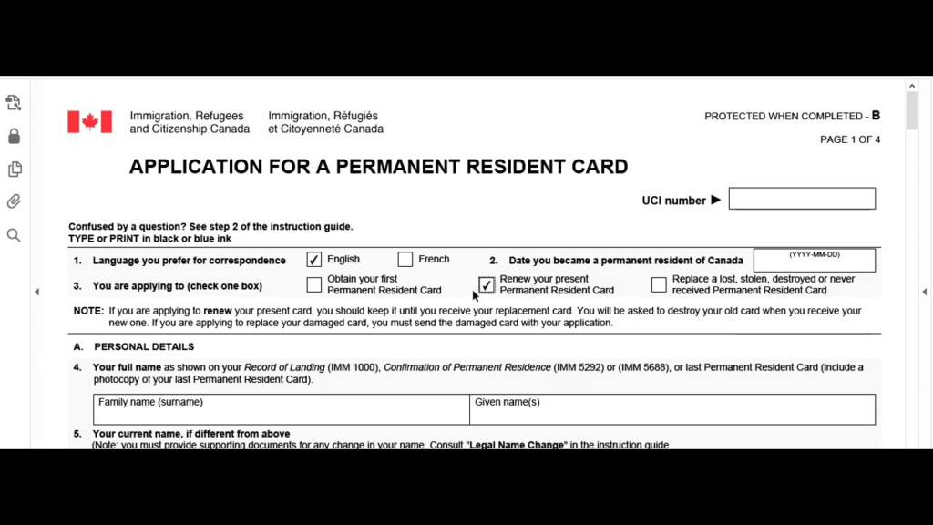 Imm 5444e Application For Permanent Resident Card How To Fill YouTube