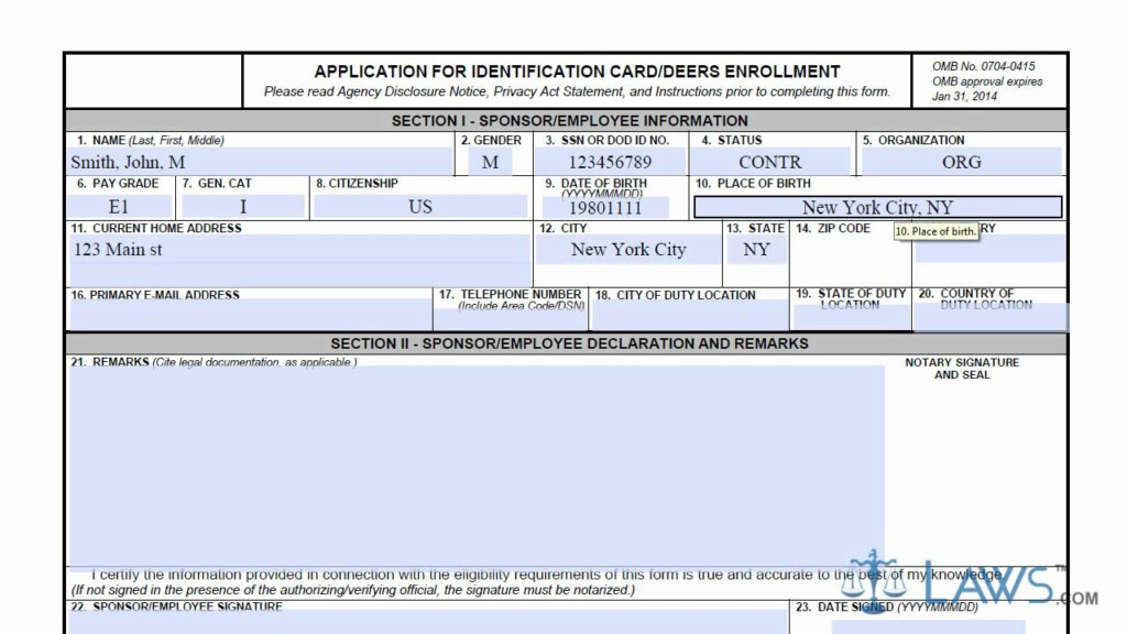 Learn How To Fill The DD Form 1172 Application For Identification Card 