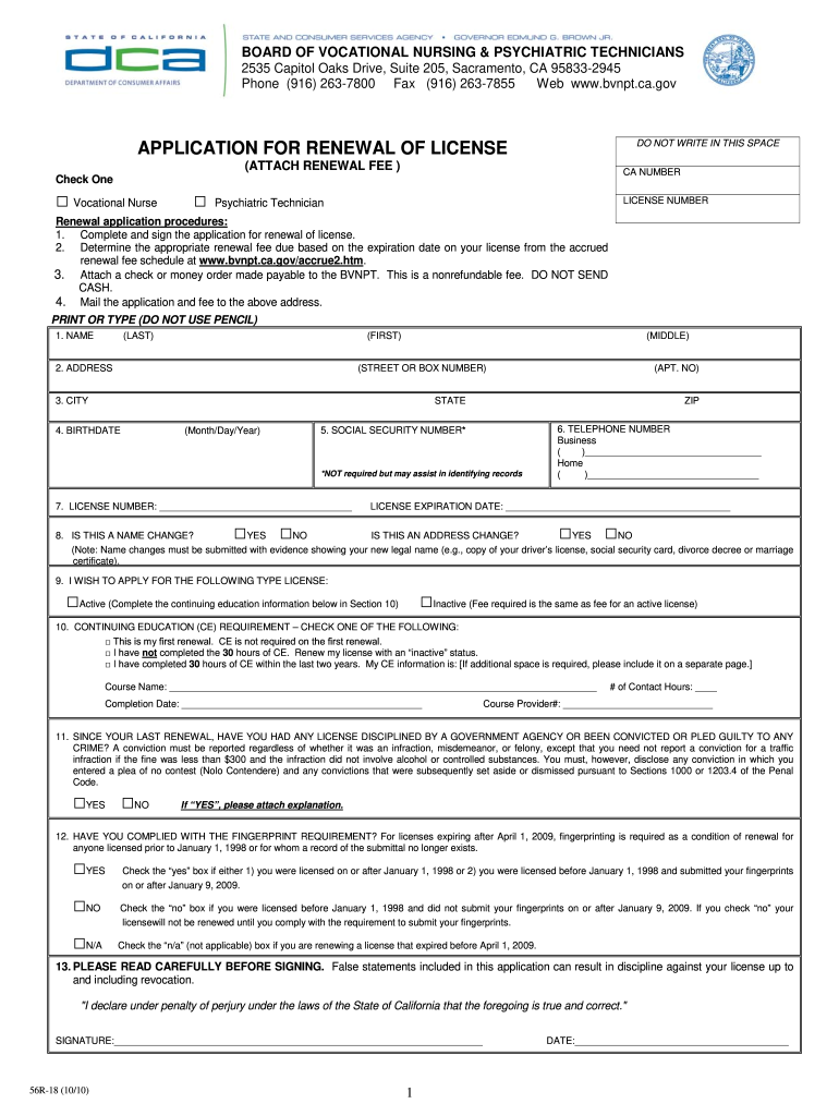 Lvn License Renewal Fill Out And Sign Printable PDF Template SignNow