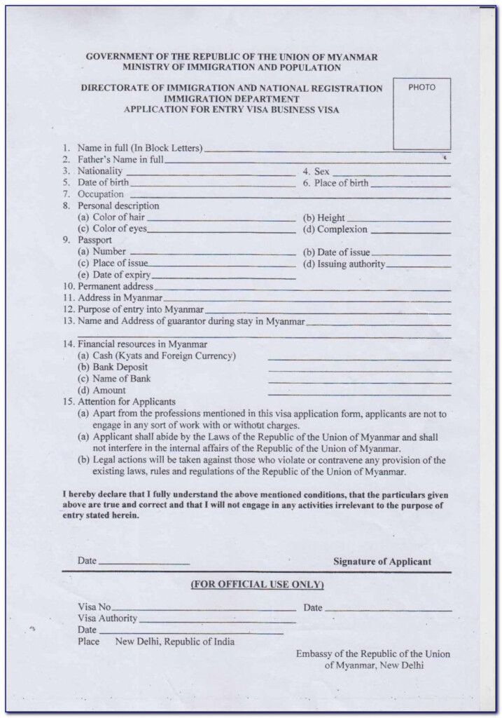 Myanmar Passport Renewal Form In Australia Form Resume Examples 