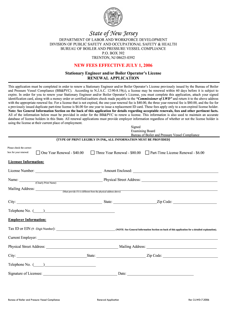 NJ Renewal Application 2006 2021 Fill And Sign Printable Template 