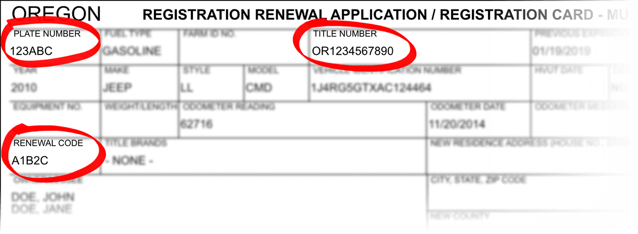 Oregon Vehicle Registration Renewal StateRegistration